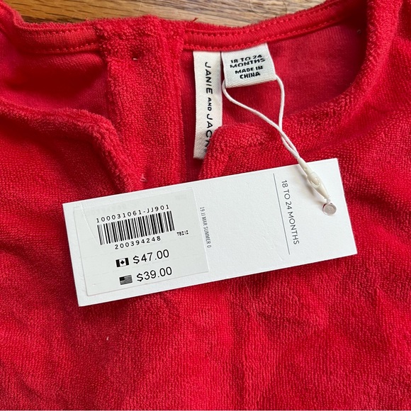 Janie and Jack red beach pool coverup dress size 18-24 months - Picture 2 of 4